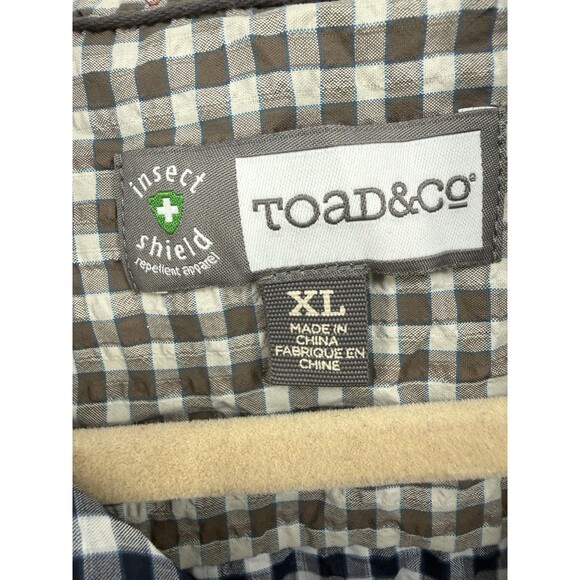 Toad & Co Shirt Mens XL Plaid Long Sleeve Button Up Insect Shield nylon poly - Picture 3 of 13